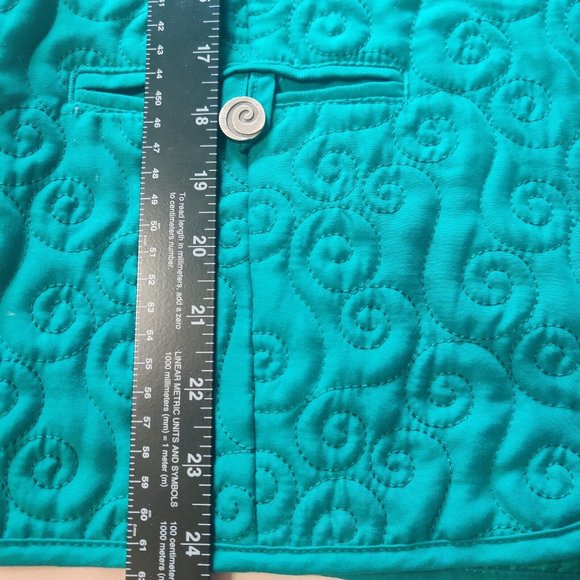 Brunswick Square Women's Teal Vest XL Full Zip Swirl Design - Picture 6 of 6